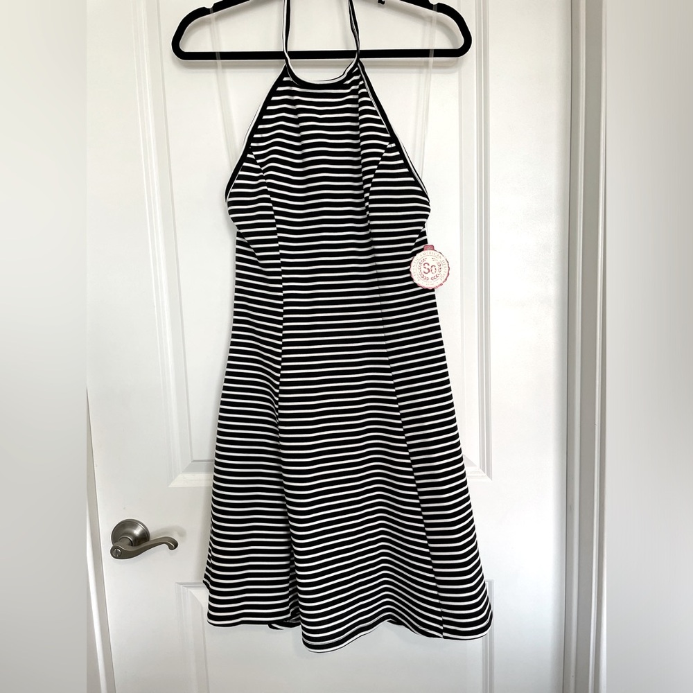 Halter Dress, black and white, never worn